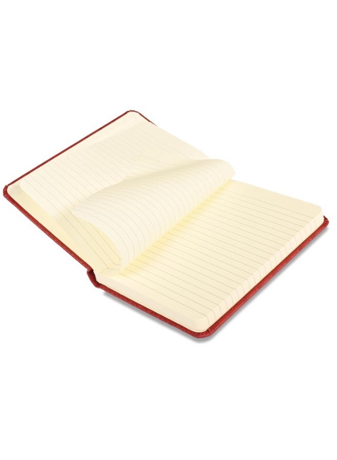 FIS® Executive Notebook, Italian PU Materials, A6 Size(105x148mm,) Round Corners, 96 Sheets, Single Ruled, 70gsm Italian Ivory Paper with Elastic Band Closure, 1 Piece, Maroon Color-FSNBEXA6MRD3 - Image 5